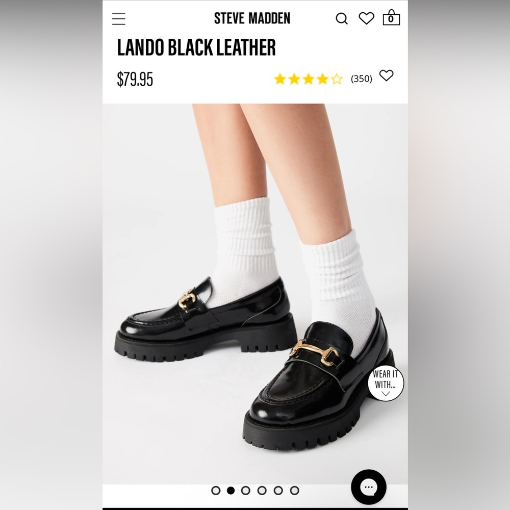 Steve Madden Lando Black Leather Loafer size 7